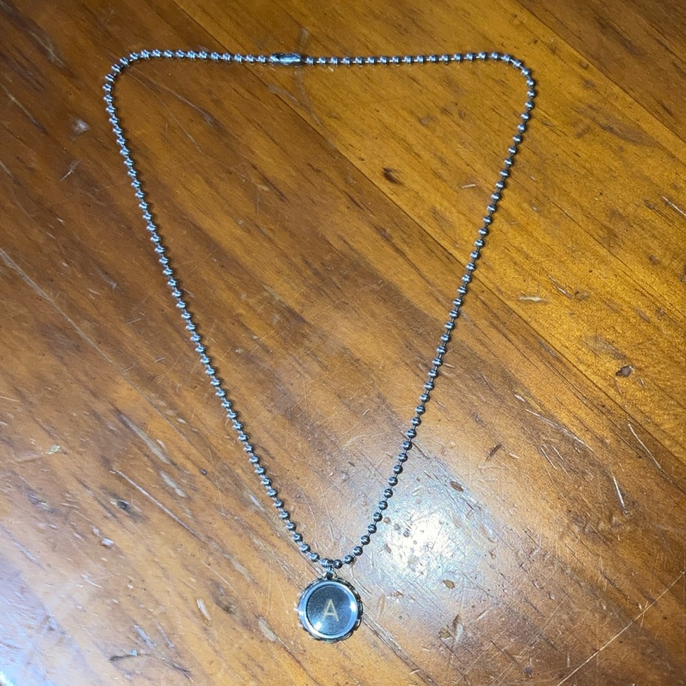 Silver Necklace with A Initial Pendant